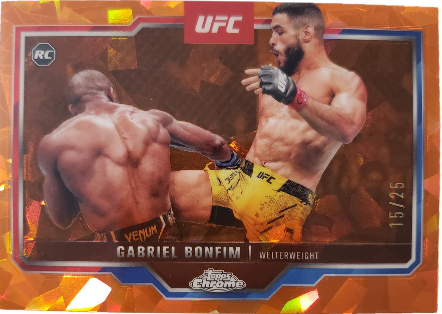 Gabriel Bonfim 2025 Topps Chrome Sapphire UFC Base Sapphire #26 Orange Sapphire