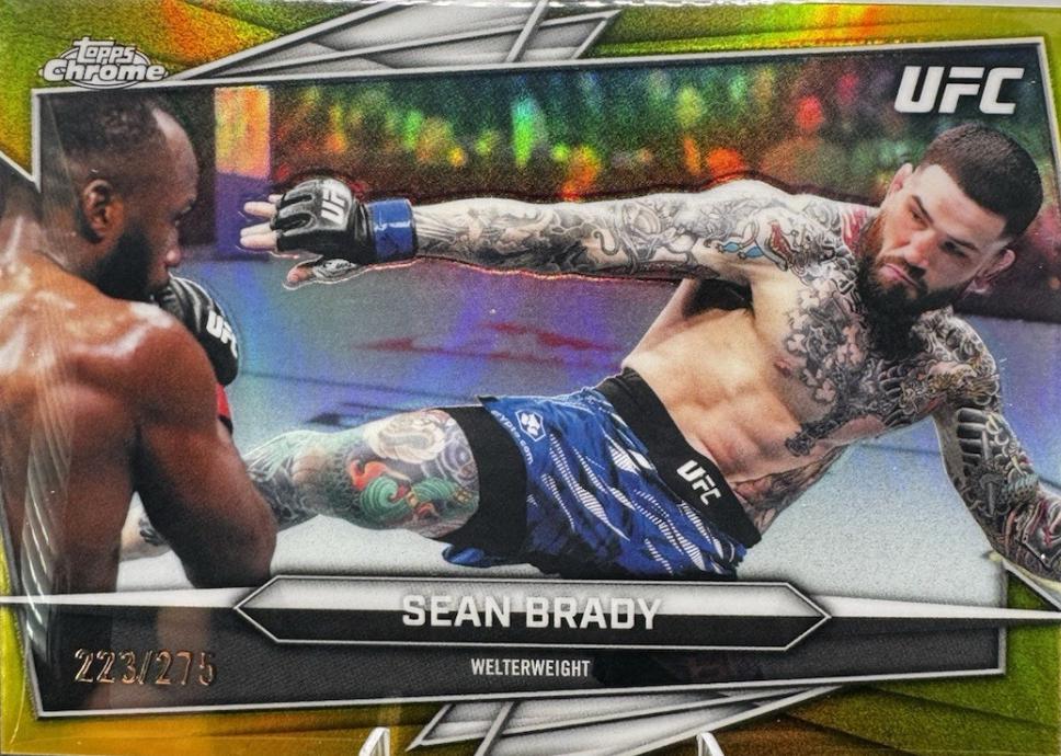 Sean Brady 2026 Topps Chrome UFC Base #106 Yellow Refractor