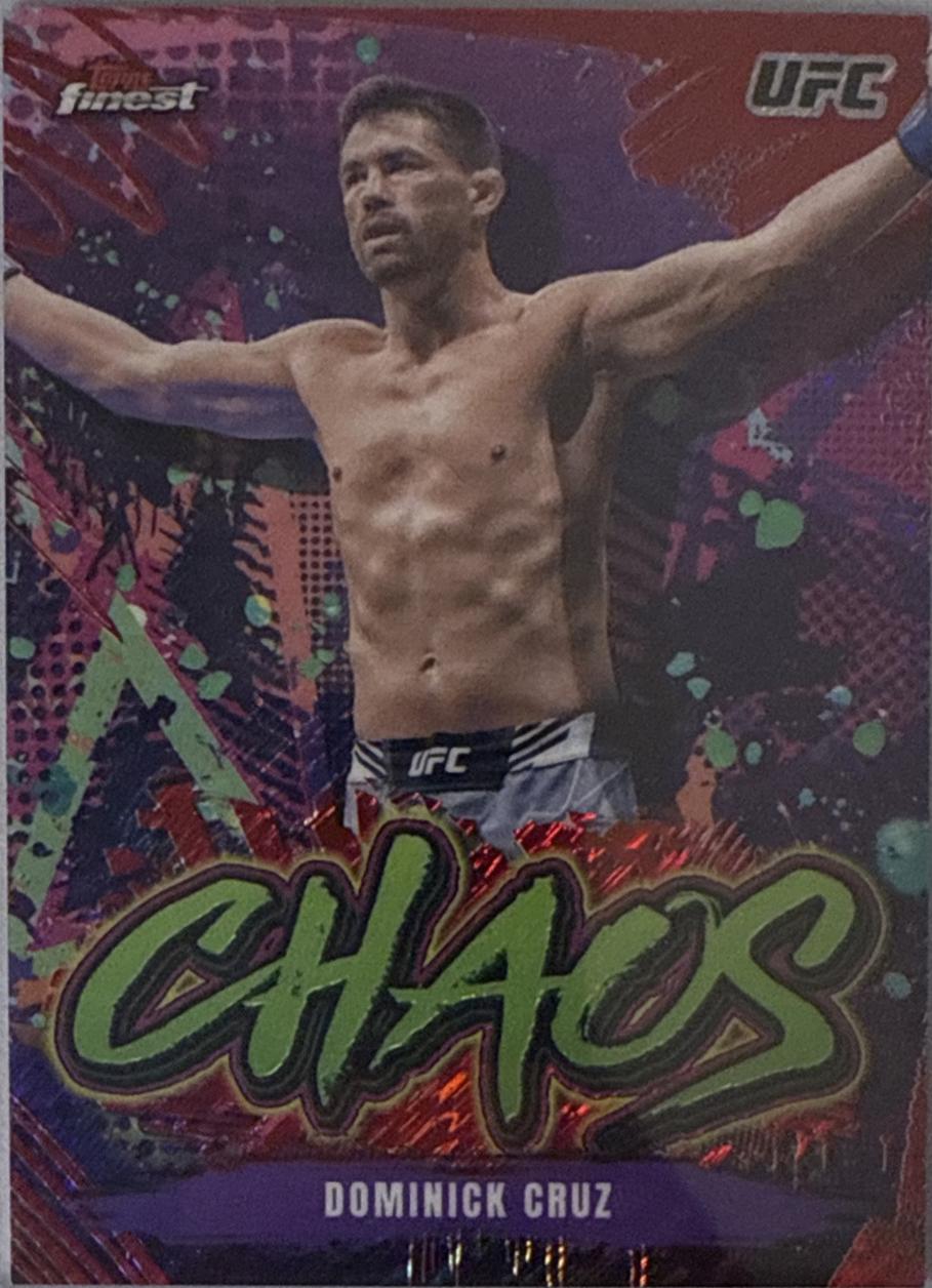Dominick Cruz 2024 Topps Finest UFC Chaos #CHA-6 Red Shimmer Refractor