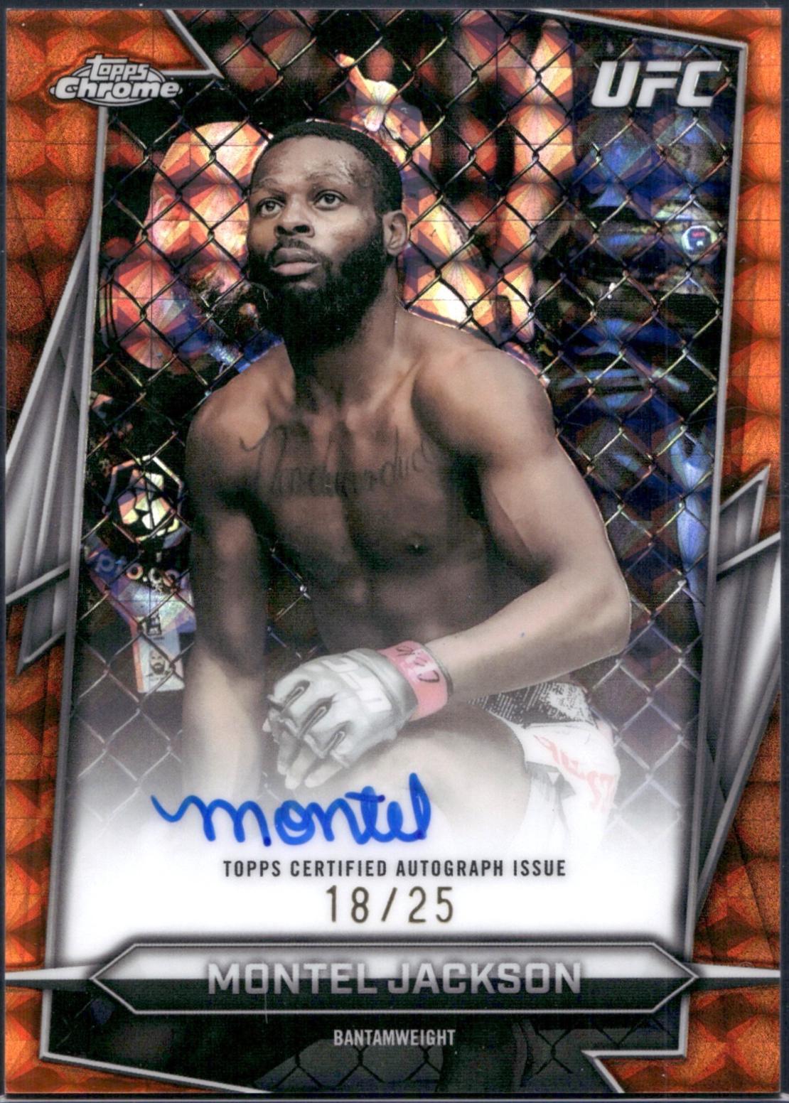 Montel Jackson 2026 Topps Chrome UFC Base Autographs #BAV-MJ Orange Geometric Refractor