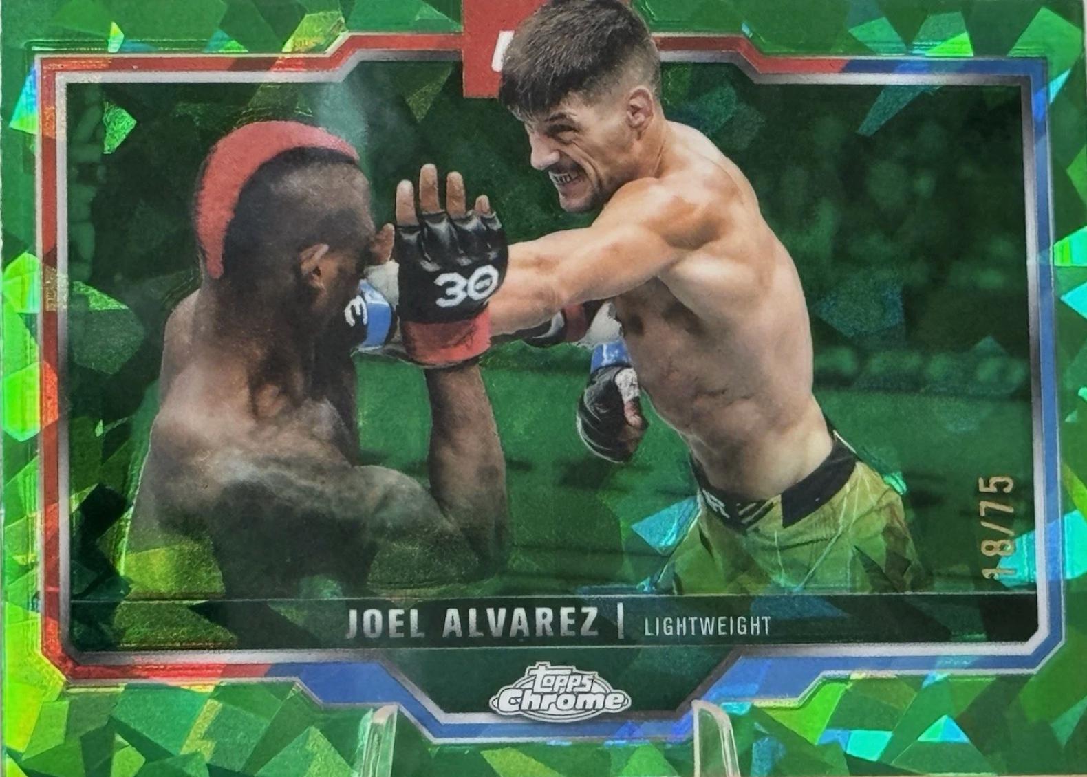 Joel Alvarez 2025 Topps Chrome Sapphire UFC Base Sapphire #65 Green Sapphire