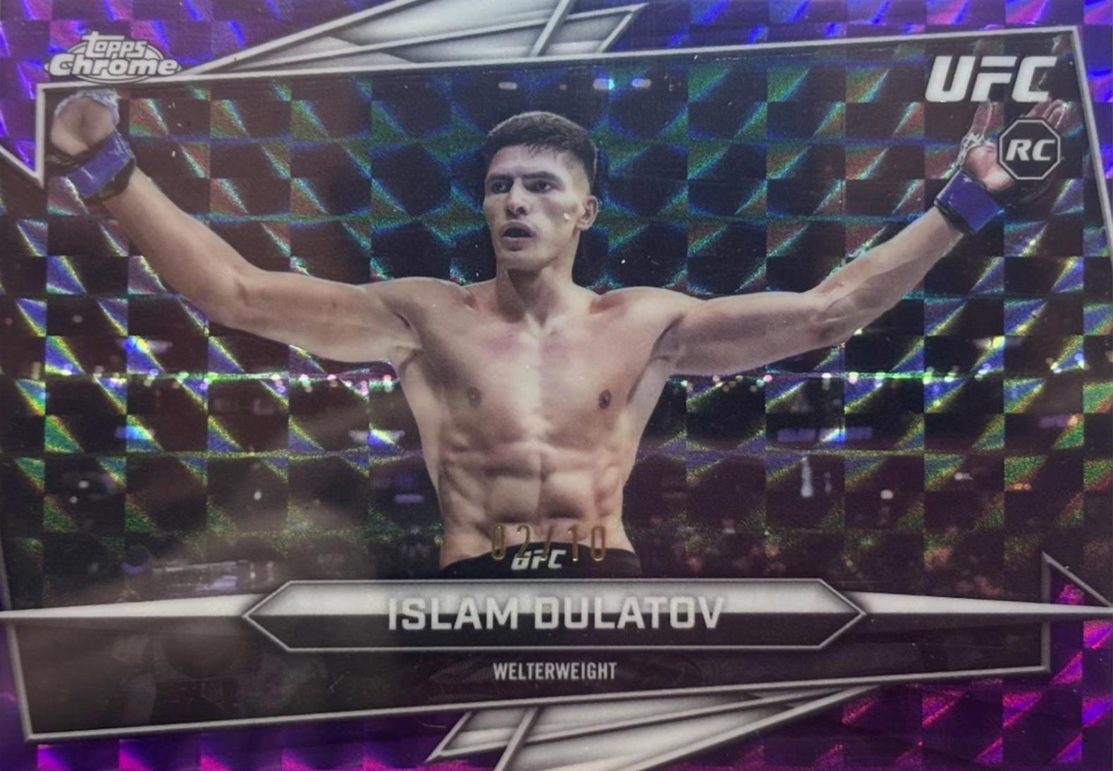 Islam Dulatov 2026 Topps Chrome UFC Base #24 Purple Geometric Refractor