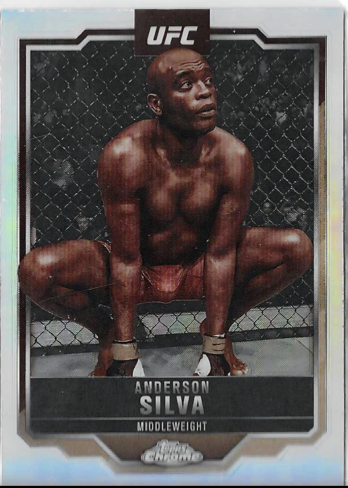 Anderson Silva 2025 Topps Chrome UFC Base #44 Sepia Refractor