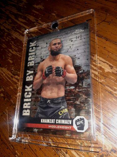 Khamzat Chimaev 2024 Topps Chrome UFC Brick by Brick #BYB-16 Superfractor