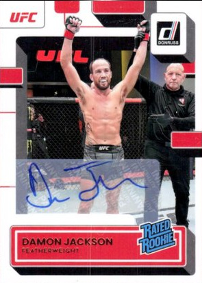 Damon Jackson 2023 Panini Donruss UFC Rated Rookies Signatures #215 Orange Laser