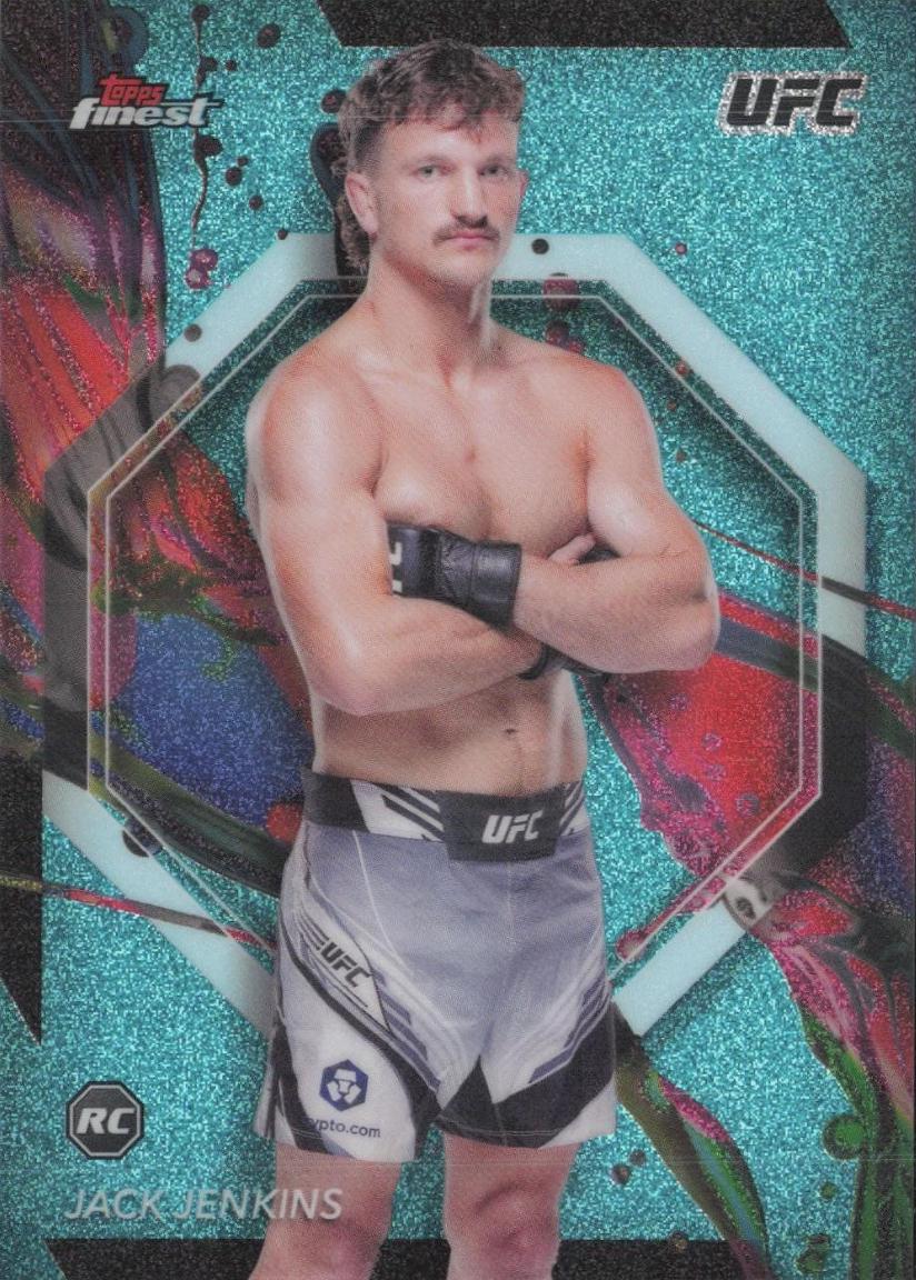Jack Jenkins 2024 Topps Finest UFC Base Common #83 Aqua Glitter Refractor