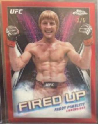 Paddy Pimblett 2024 Topps Chrome UFC Fired Up #FDP-23 Red Refractor