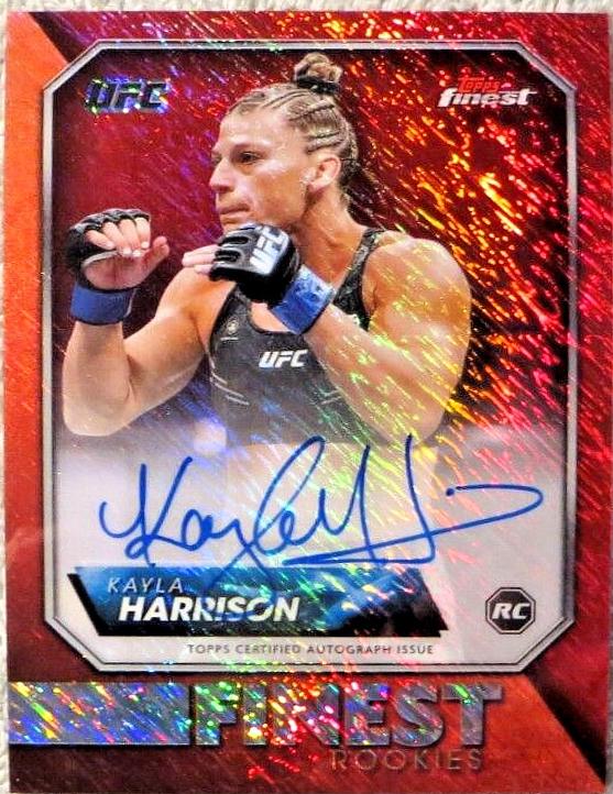 Kayla Harrison 2024 Topps Finest UFC Rookie Finest Autographs #RFA-KH Red Shimmer Refractor