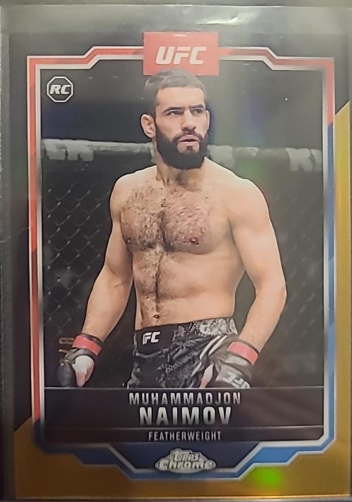 Muhammadjon Naimov 2025 Topps Chrome UFC Base #45 Black & Gold Refractor