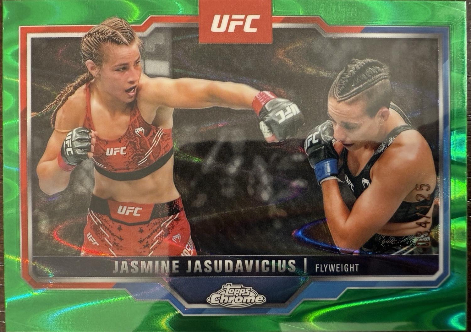 Jasmine Jasudavicius 2025 Topps Chrome UFC Base #93 Green Wave