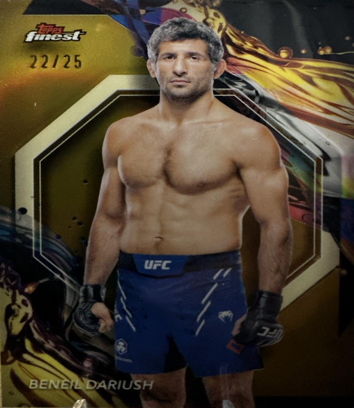 Beneil Dariush 2024 Topps Finest UFC Base Uncommon #196 Gold Refractor