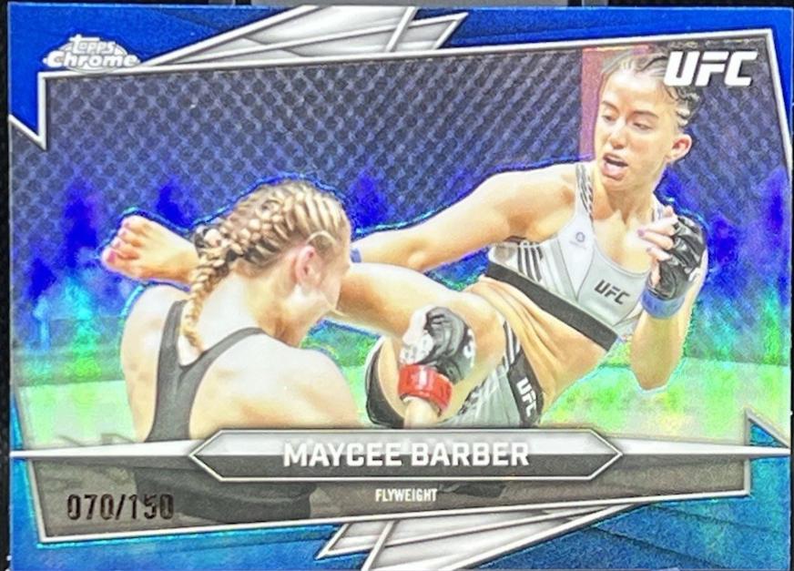 Maycee Barber 2026 Topps Chrome UFC Base #180 Blue Refractor