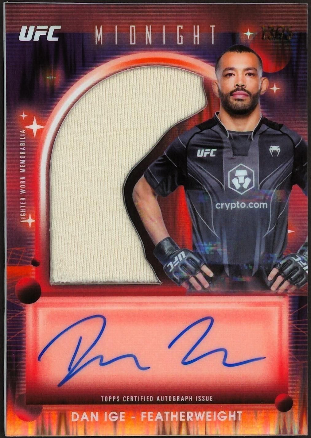 Dan Ige 2025 Topps Midnight UFC Relic Autographs #VRA-DI Dusk