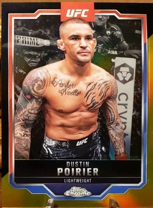 Dustin Poirier 2025 Topps Chrome UFC Base #7 Black & Gold Refractor