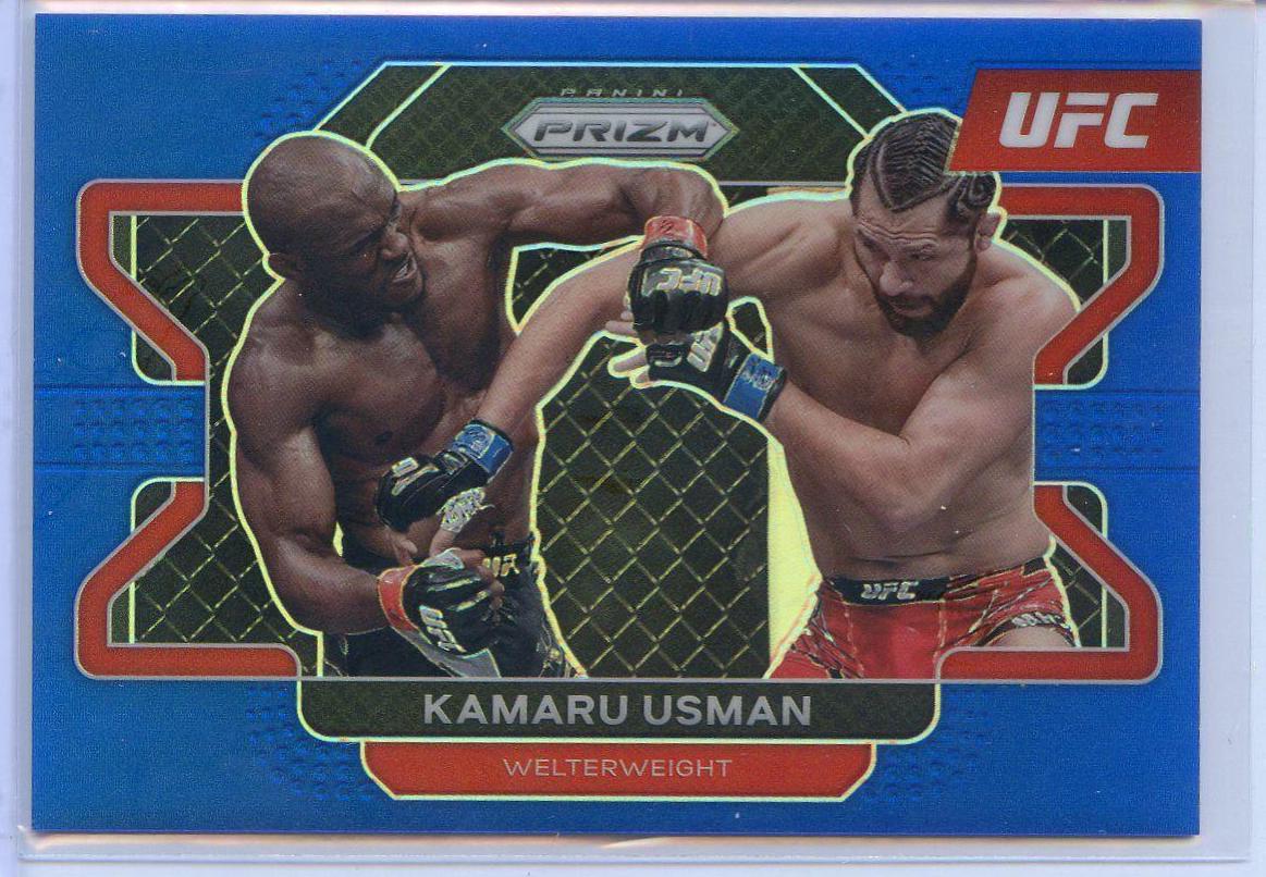 Kamaru Usman 2022 Panini Prizm UFC Base #54 Blue