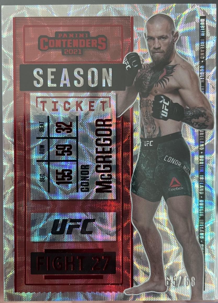 Conor McGregor 2021 Panini Chronicles UFC Base Contenders Season Ticket #1 Asia Red