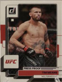 Tim Means 2023 Panini Donruss UFC Base #1 Press Proof Purple