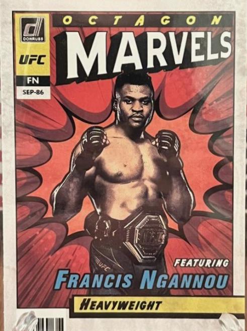 Francis Ngannou 2022 Panini Donruss UFC Octagon Marvels #16 Press Proof
