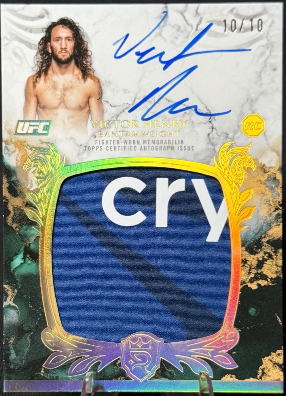 Victor Henry 2025 Topps Royalty UFC Rookie Relic Autographs #RRA-VH Gold