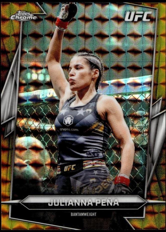 Julianna Peña 2026 Topps Chrome UFC Base #175 Gold Geometric Refractor