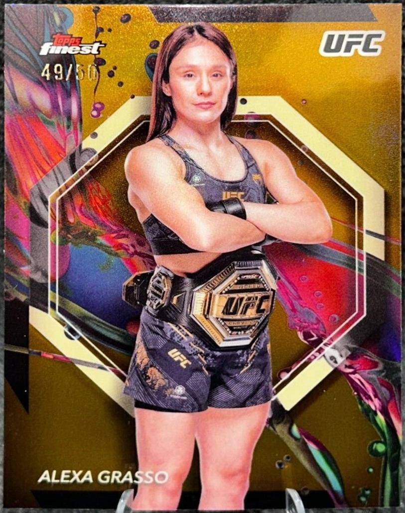 Alexa Grasso 2024 Topps Finest UFC Base Common #60 Gold Refractor
