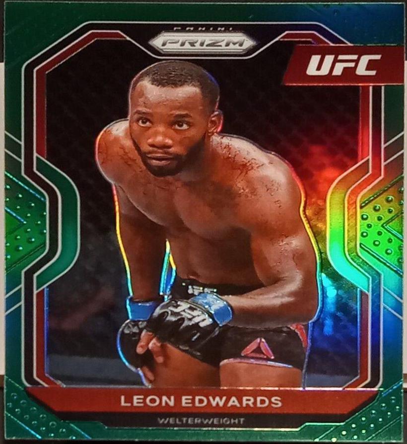Leon Edwards 2021 Panini Prizm UFC Base #17 Green