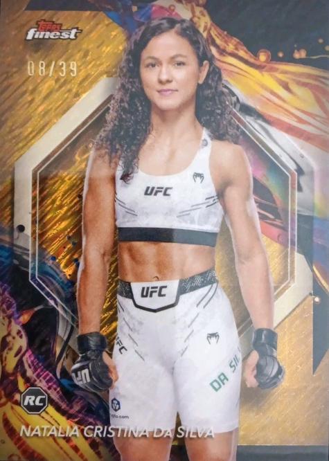 Natalia Silva 2024 Topps Finest UFC Base Uncommon #169 Gold Shimmer Refractor