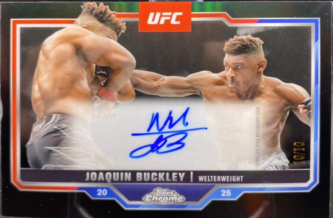 Joaquin Buckley 2025 Topps Chrome UFC Chrome Veteran Autographs #CVA-JB Red Refractor
