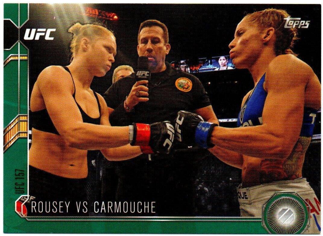 Ronda Rousey / Liz Carmouche 2015 Topps UFC Chronicles Base #182 Green