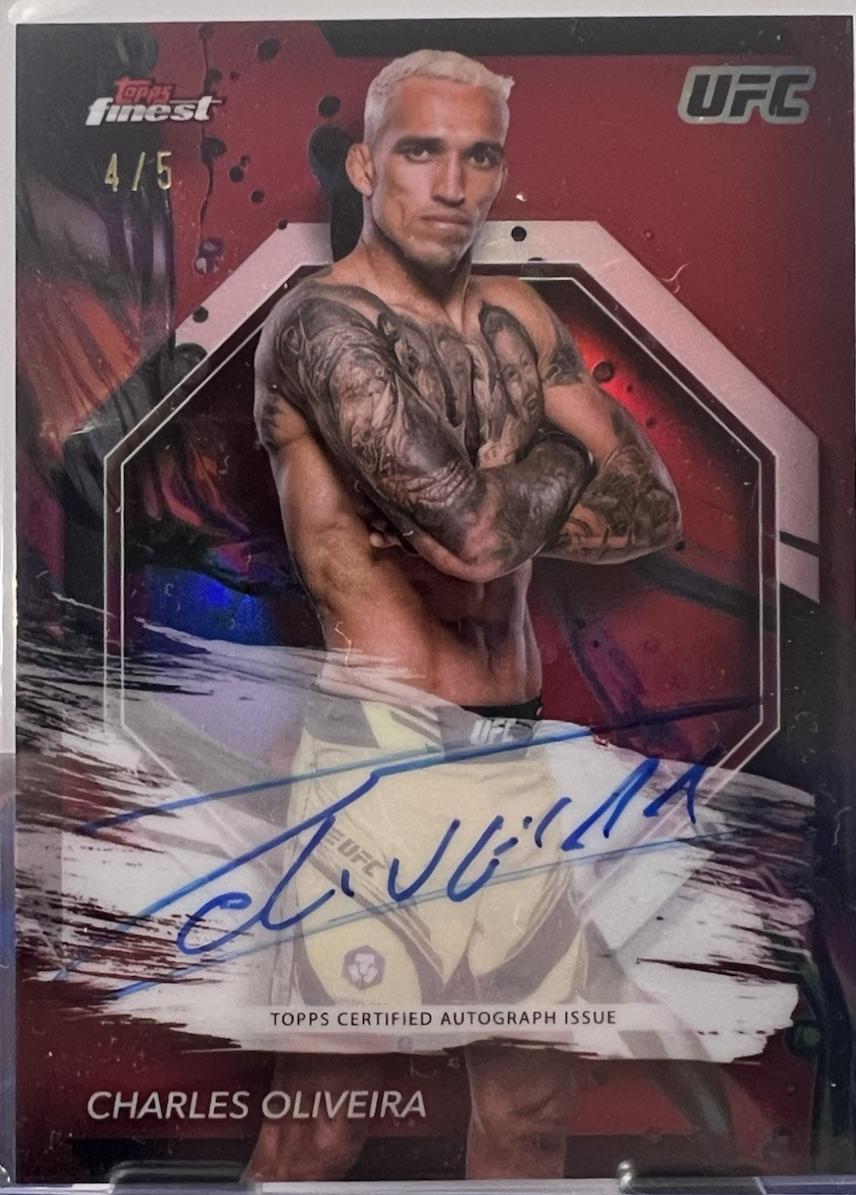 Charles Oliveira 2024 Topps Finest UFC Finest Autographs #FA-CSO Red Refractor