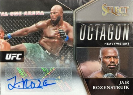 Jairzinho Rozenstruik 2021 Panini Select UFC Octagon Action Signatures #26 Black Prizms