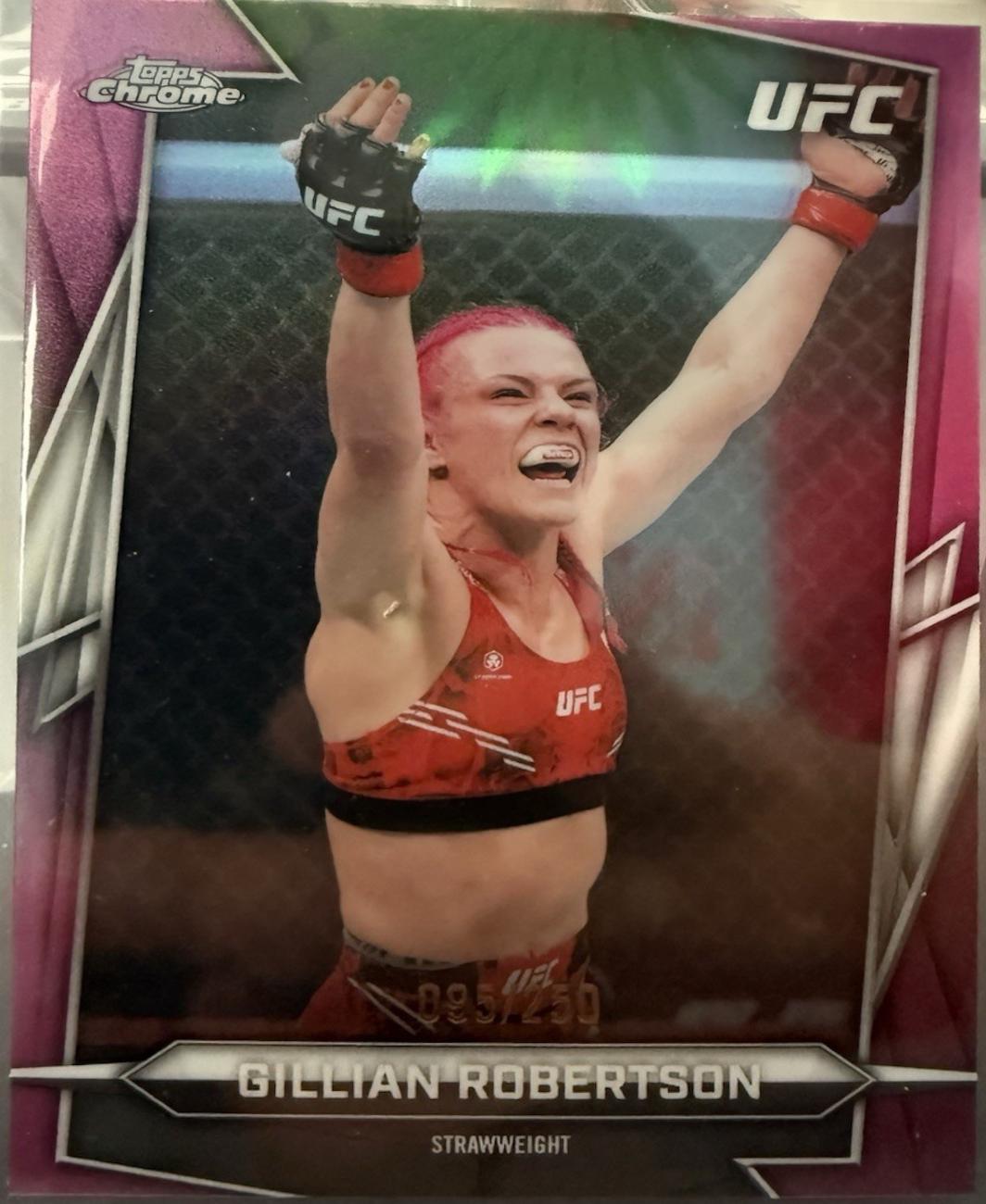 Gillian Robertson 2026 Topps Chrome UFC Base #136 Purple Geometric Refractor