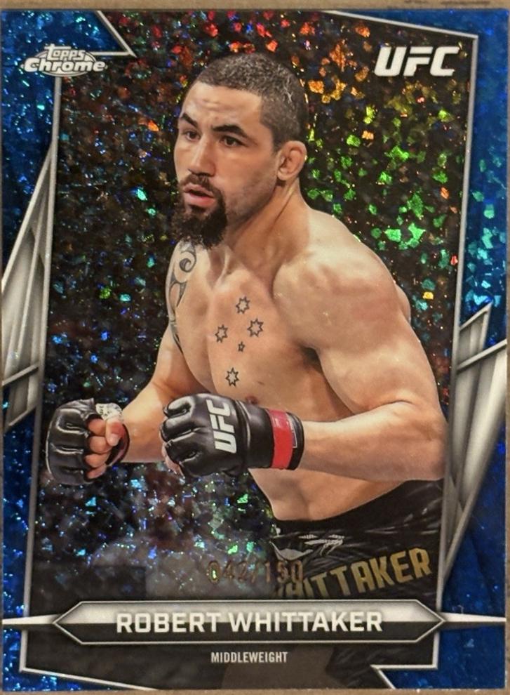 Robert Whittaker 2026 Topps Chrome UFC Base #161 Blue Mini Diamonds Refractor