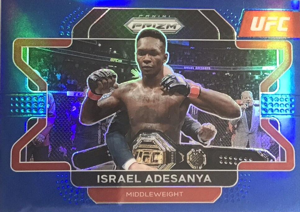 Israel Adesanya 2022 Panini Prizm UFC Base #23 Blue