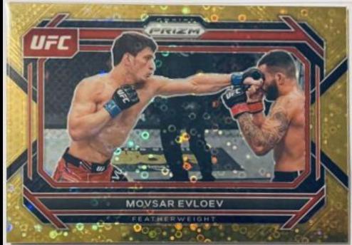 Movsar Evloev 2023 Panini Prizm Under Card UFC Base #29 Gold