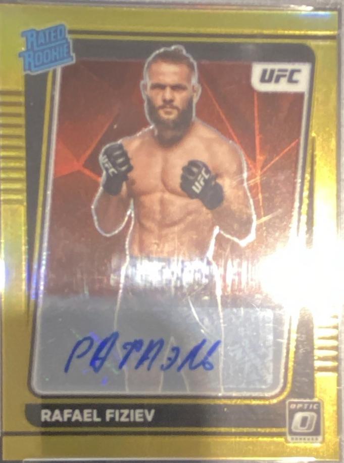 Rafael Fiziev 2022 Panini Donruss Optic UFC Base Rated Rookies Signatures #116 Gold