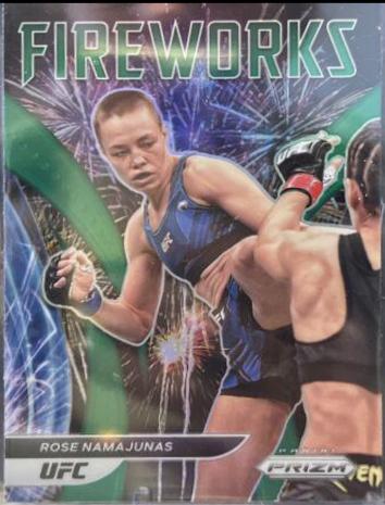Rose Namajunas 2022 Panini Prizm UFC Fireworks #6 Green