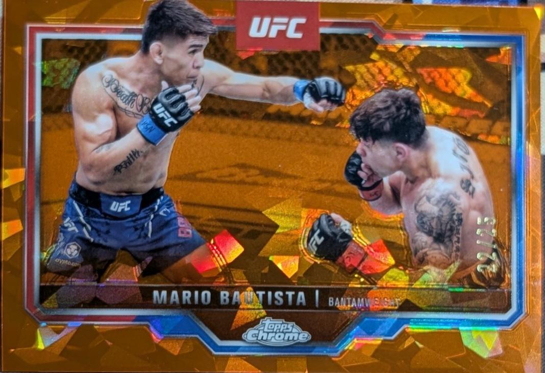 Mario Bautista 2025 Topps Chrome Sapphire UFC Base Sapphire #98 Orange Sapphire