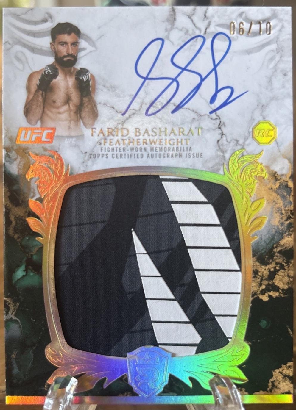 Farid Basharat 2025 Topps Royalty UFC Rookie Relic Autographs #RRA-FB Gold