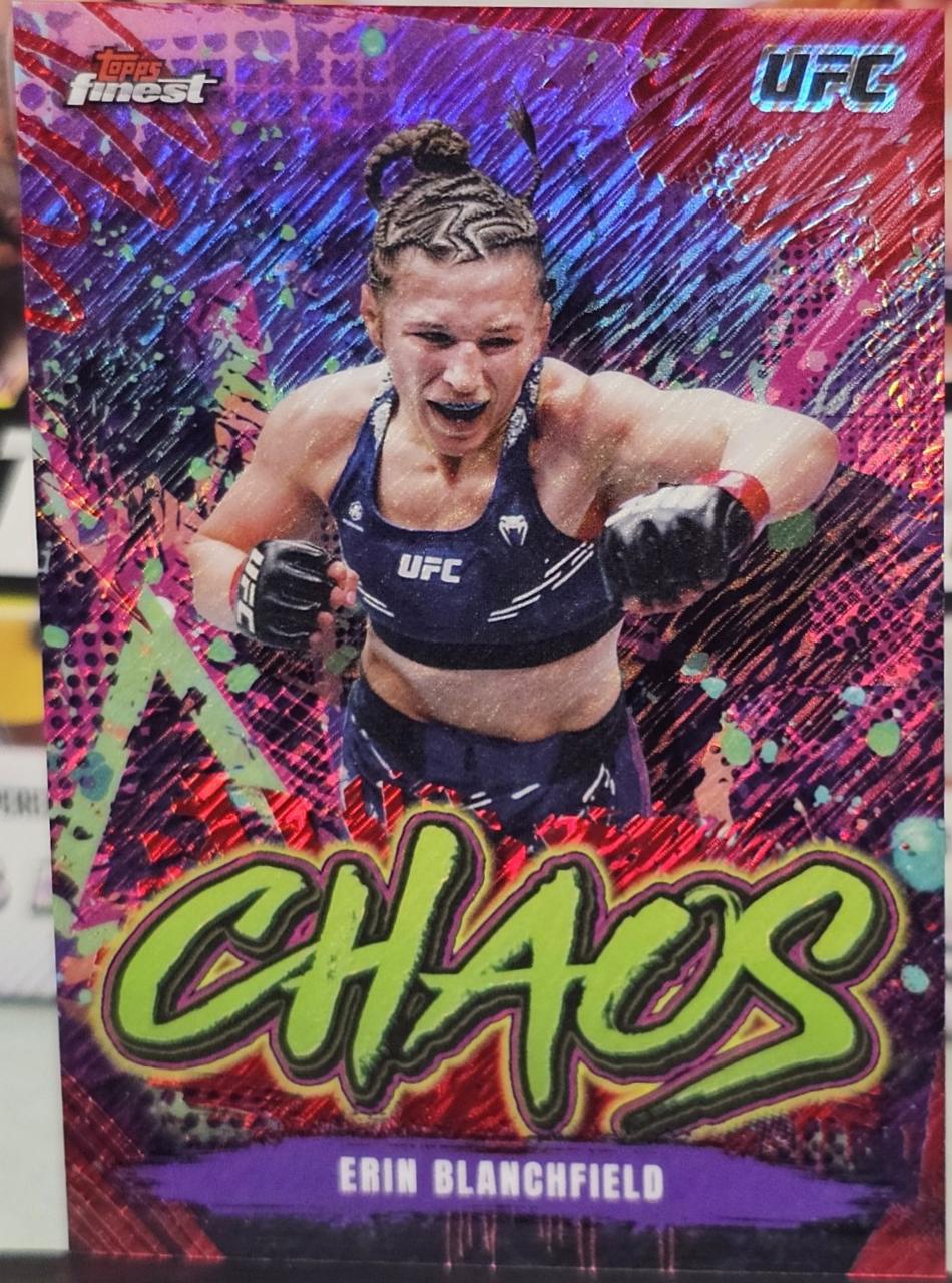 Erin Blanchfield 2024 Topps Finest UFC Chaos #CHA-15 Red Shimmer Refractor