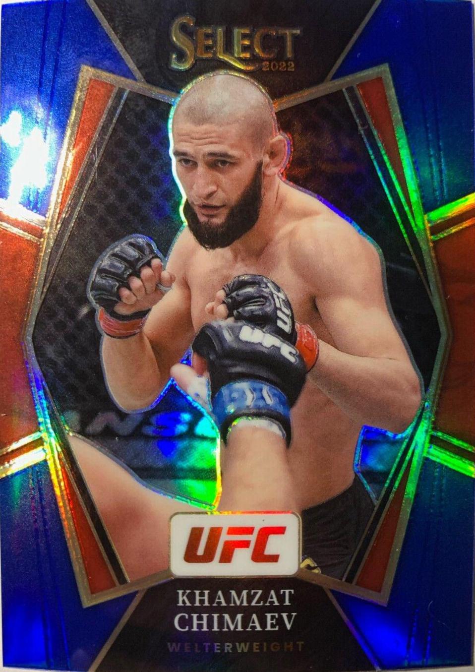 Khamzat Chimaev 2022 Panini Select UFC Premier Level #135 Blue Prizm
