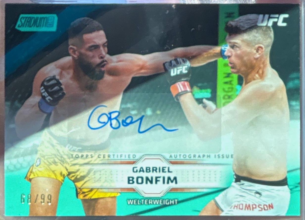 Gabriel Bonfim 2026 Topps Stadium Club UFC Base Autographs #BAV-GBM Gold Rainbow Foilboard