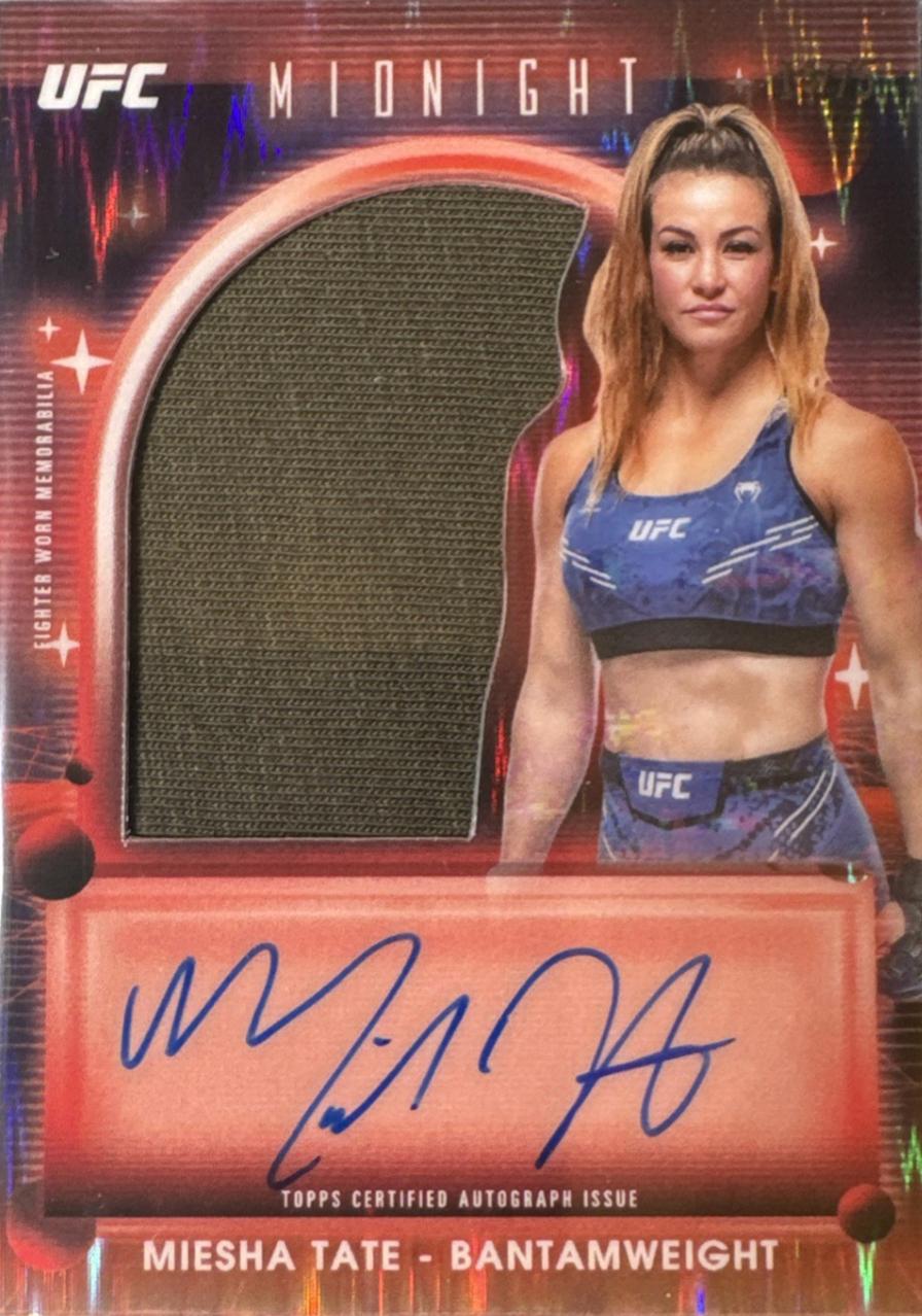 Miesha Tate 2025 Topps Midnight UFC Relic Autographs #VRA-MT Dusk