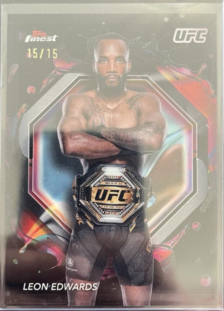 Leon Edwards 2024 Topps Finest UFC Base Rare #284 Black Refractor
