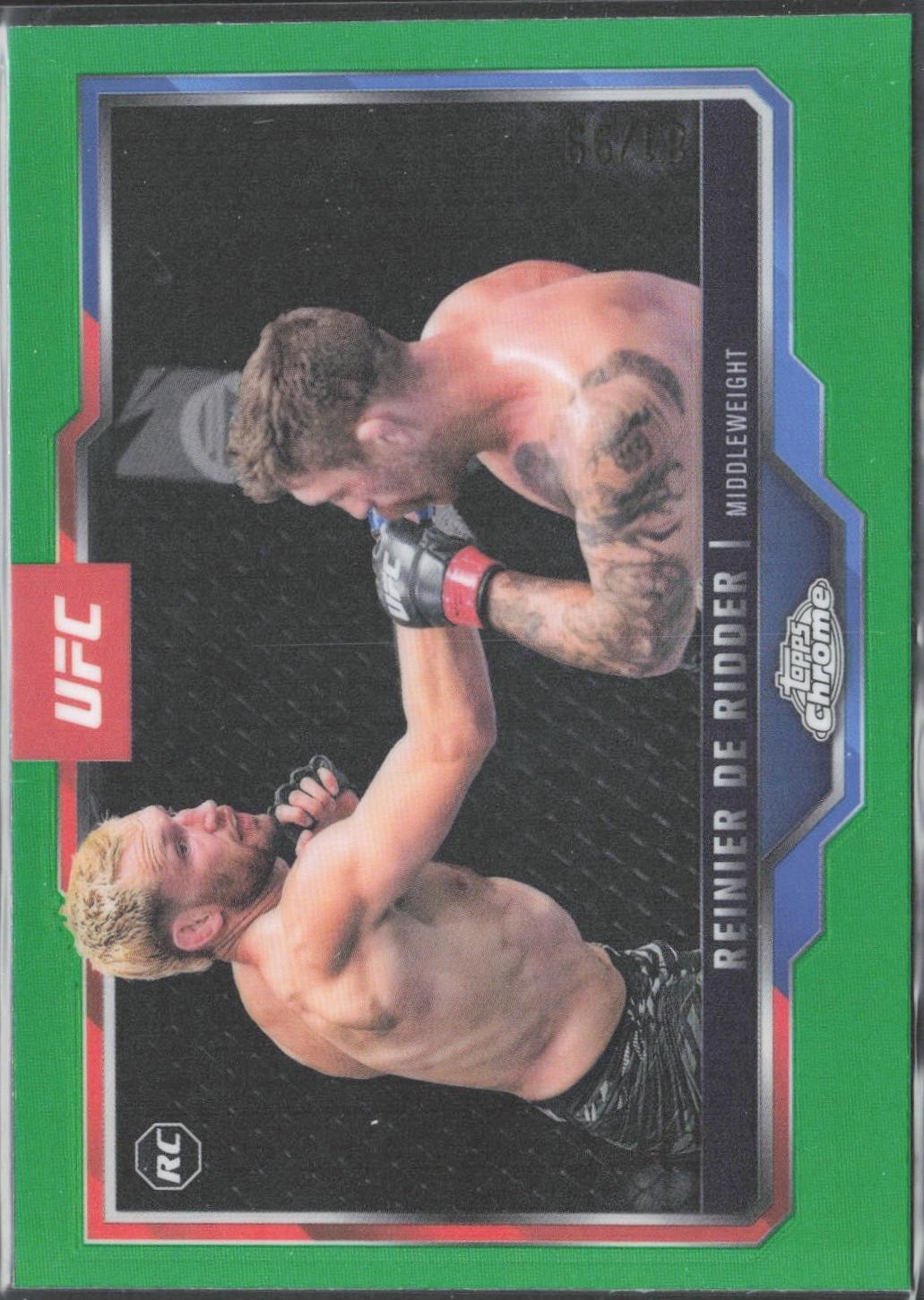 Reinier de Ridder 2025 Topps Chrome UFC Base #185 Green Refractor
