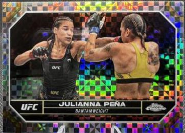 Julianna Peña 2024 Topps Chrome UFC Base #102 X-Fractor