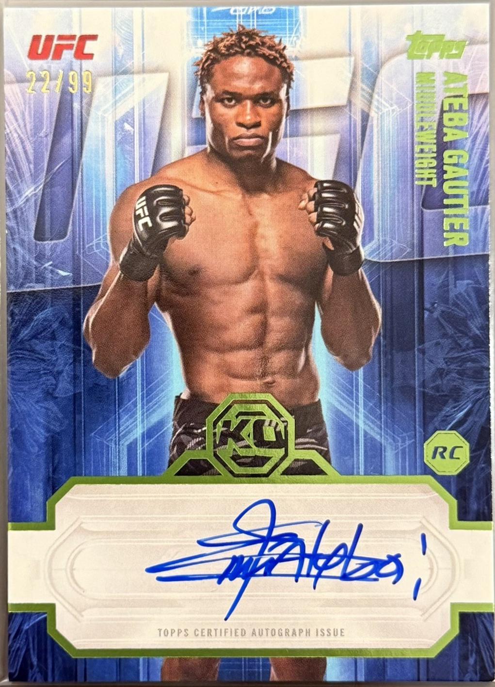 Ateba Gautier 2026 Topps Knockout UFC Knockout Autographs #KOA-AGR Lime Green