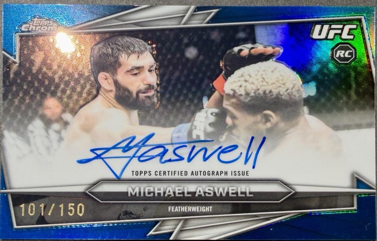 Michael Aswell 2026 Topps Chrome UFC Base Autographs #BAV-ML Blue Refractor