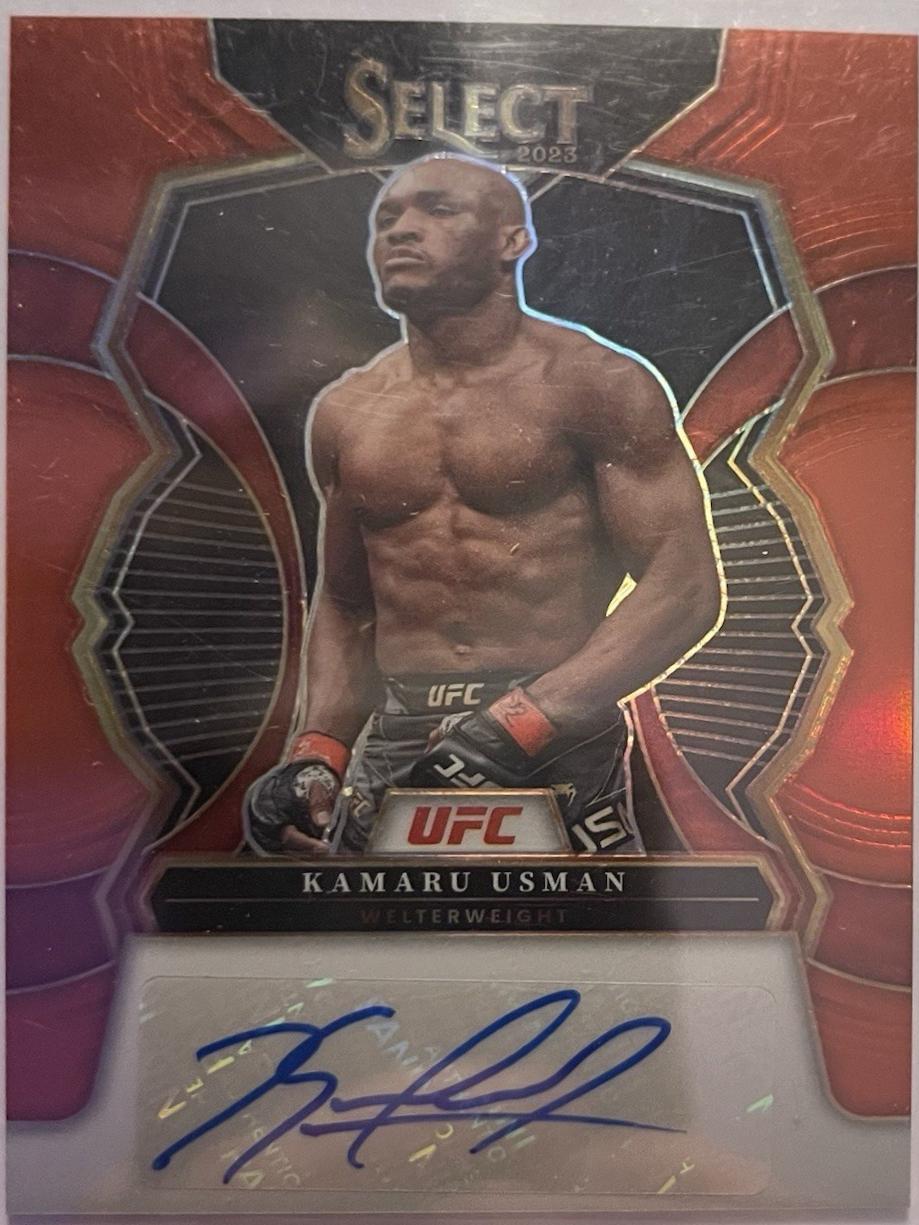 Kamaru Usman 2023 Panini Select UFC Signatures #28 Red