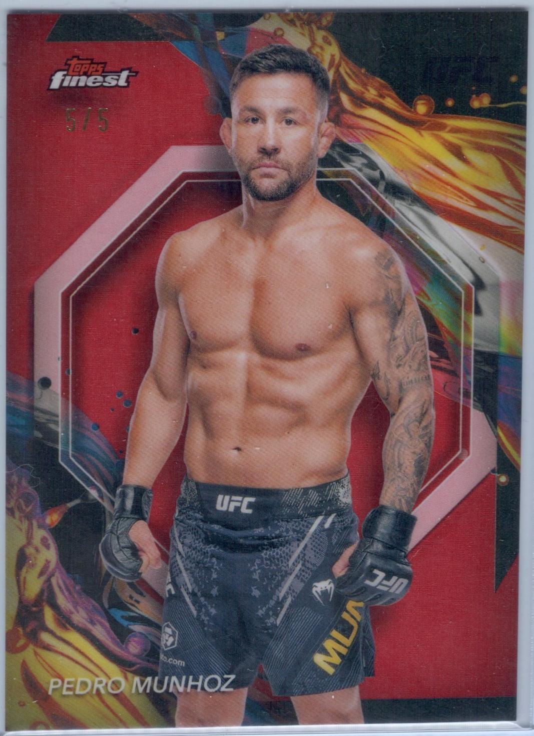Pedro Munhoz 2024 Topps Finest UFC Base Uncommon #158 Red Refractor
